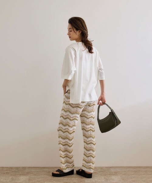 ROPE'(ロペ)の「【洗える・ナノシア加工】スムース半袖 Aラインカットソー(Tシャツ/カットソー・レディース・ブラック/グレー/オフホワイト・F)」の19枚目の写真