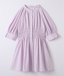nissen | 小さいサイズ　綿混シャーリングギャザーチュニック　低身長さん・小柄女性(シャツ/ブラウス)