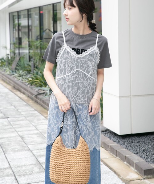 ITEMS URBANRESEARCH(アイテムズ アーバンリサーチ)の「レースキャミソール(キャミソール・レディース・WHT/BLK・Free)」の7枚目の写真