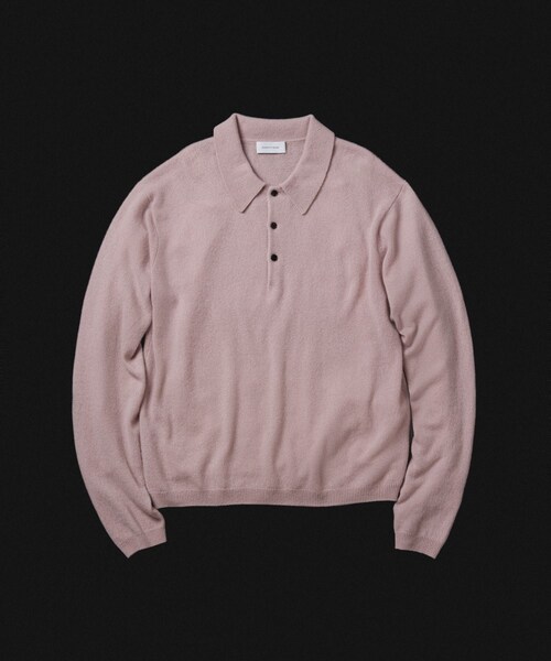 ADAM ET ROPE'（アダムエロペ）の「12GG カシミヤ ニット ポロシャツ（ポロシャツ・メンズ・ブラック/チャコール/ピンク系・L/M）」の5枚目の写真