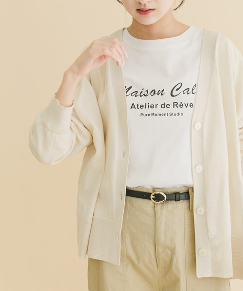 ITEMS URBANRESEARCH(アイテムズ アーバンリサーチ)の「『UVカット/洗濯可』Vネックオーバーカーディガン(楽着シリーズ)(ニット/セーター・レディース・OFF/RED/BEG/BLK・Free)」の6枚目の写真