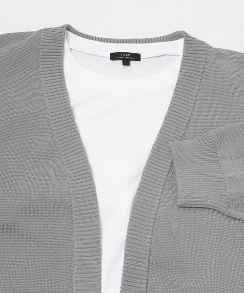 ITEMS URBANRESEARCH（アイテムズ アーバンリサーチ）の「『洗濯可/抗菌/防臭/UVカット』高機能リブニットカーディガン+インナー セット（ニット/セーター・メンズ・BLK/BLU/BEG/GRY・M/L）」の20枚目の写真