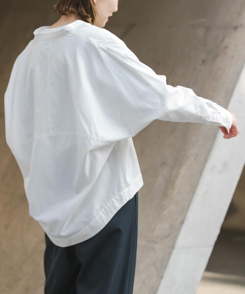 URBAN RESEARCH DOORS(アーバンリサーチドアーズ)の「FORK&SPOON ギボシコクーンロングスリーブシャツ(シャツ/ブラウス・レディース・OFF/BLACK CHK/BLUE ST・1)」の7枚目の写真