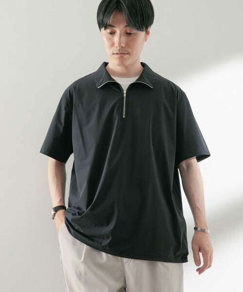 ITEMS URBANRESEARCH（アイテムズ アーバンリサーチ）の「シルキーナイロンハーフZIP多機能トップス（Tシャツ/カットソー・メンズ・CHA/BLK/NVY・M/L）」の15枚目の写真