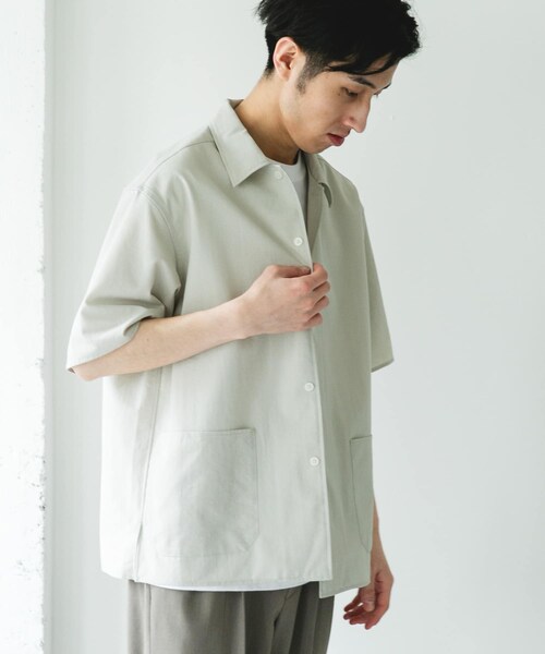 URBAN RESEARCH DOORS(アーバンリサーチドアーズ)の「『イージーケア/速乾/UVカット』クイックドライショートスリーブシャツカバーオール(カバーオール・メンズ・CHALK/YELLOW/BLUEGREEN/NAVY・M/L/XL)」の9枚目の写真