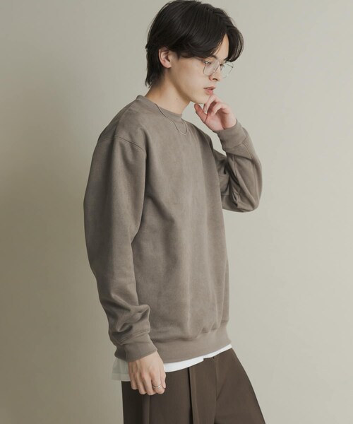 SENSE OF PLACE by URBAN RESEARCH（センスオブプレイスバイアーバンリサーチ）の「フェイクスエードクルーネックスウェット（スウェット・メンズ・GRAY/CHARCOAL/D.BROWN/GREIGE・M/L）」の11枚目の写真