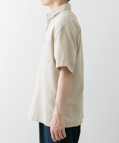 ITEMS URBANRESEARCH（アイテムズ アーバンリサーチ）の「『セットアップ対応』天然素材リネンコットンレギュラーカラー半袖シャツ（シャツ/ブラウス・メンズ・IVO/BRN/CHA/TERRACOTTA・M/L/XL）」の14枚目の写真