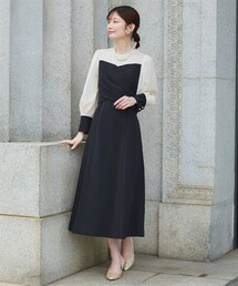 Jolie et Jolie | 【結婚式・パーティードレス】カシュクールウエストバックリボンワンピースドレス＜大きいサイズ＞(ドレス)