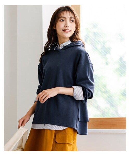 nissen（ニッセン）の「大きいサイズもちもちやわらか後フリルプルオーバー（Tシャツ/カットソー・レディース・メイプルオレンジ/グレイッシュグリーン/ダークネイビー・L/LL/3L/4L/5L/6L/8L/10L）」の15枚目の写真