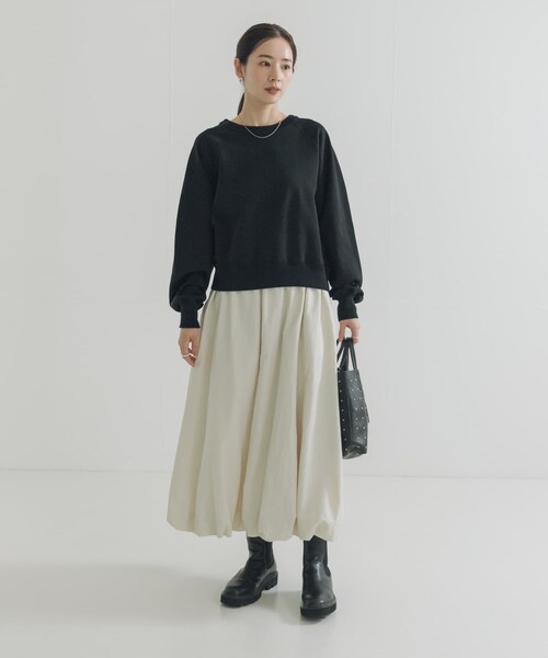 URBAN RESEARCH(アーバンリサーチ)の「スーピマコットンラグランスウェット(スウェット・レディース・CHERRY RED/NAVY/BLACK・Free)」の12枚目の写真