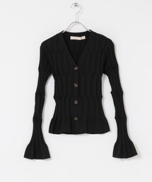 leinwande Grid Rib Cardigan