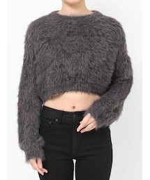 MURUA | バイカラーMIXシャギーニット(ニット/セーター)