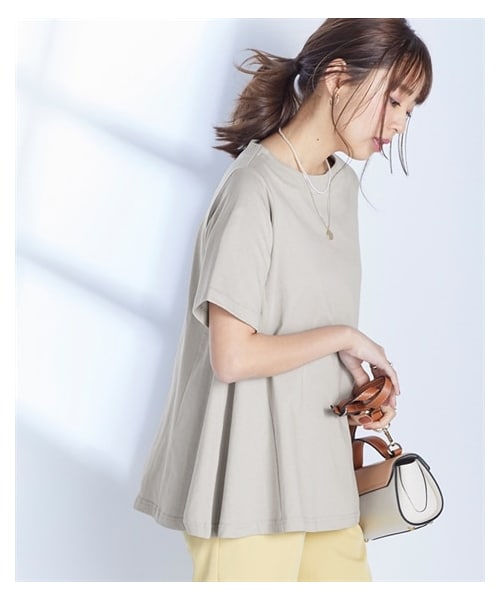 nissen（ニッセン）の「【汗じみ防止・UVカット加工】綿100%Aラインプルオーバー（Tシャツ/カットソー・レディース・チャコール/ライトグレー/ピンク/ネイビー・S/M/L/LL）」の9枚目の写真