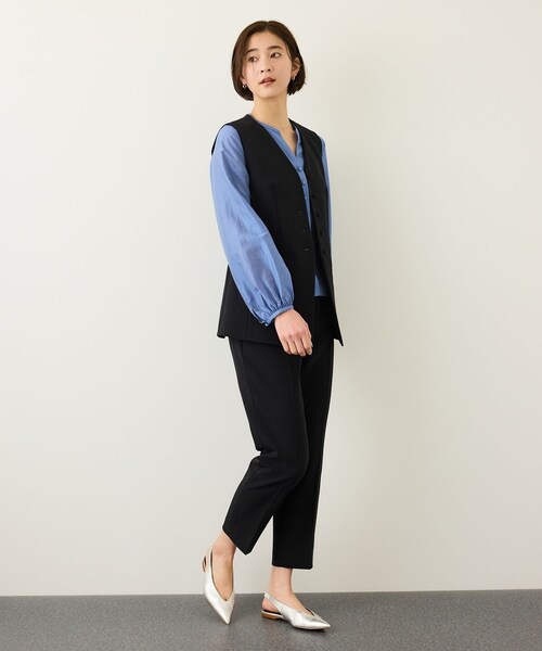 ROPE'（ロペ）の「ダブルクロスストレッチペンシルパンツ/接触冷感・イージーケア・セットアップ対応（その他パンツ・レディース・ブラック/ベージュ・36/38）」の13枚目の写真