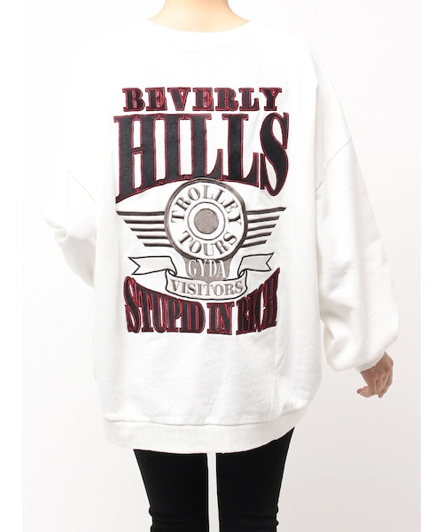 GYDA（ジェイダ）の「BEVERLY HILLSドルマンスウェットトップス（スウェット・レディース・オフホワイト/グレー/レッド/キャメル/ブラック/ネイビー/ピンク・F）」の3枚目の写真