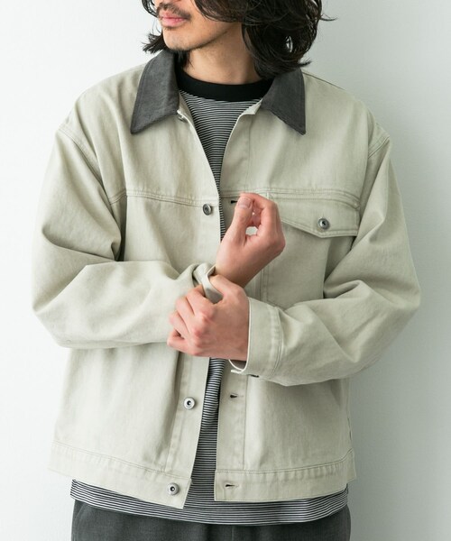 URBAN RESEARCH Sonny Label（アーバンリサーチサニーレーベル）の「ウォッシュドツイル襟切替ジャケット（ブルゾン・メンズ・アイボリー/ベージュ/チャコール・M/L）」の19枚目の写真