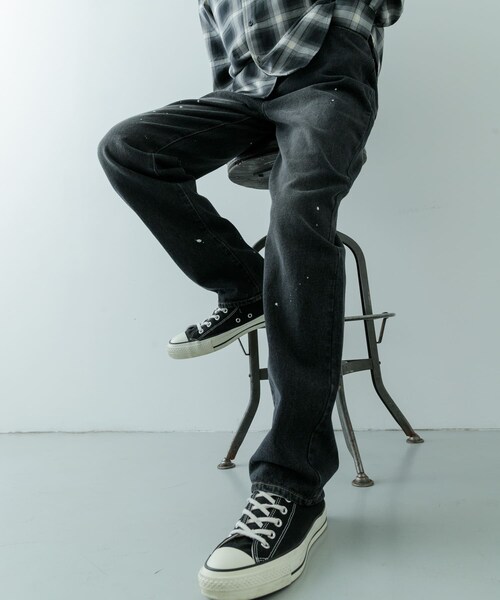 ITEMS URBANRESEARCH（アイテムズ アーバンリサーチ）の「11oz PAINT STRAIGHT DENIM（デニムパンツ・メンズ・BLU/BLK・M/L）」の5枚目の写真