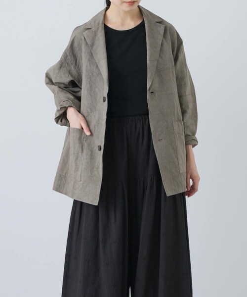 かぐれ（カグレ）の「『ユニセックス』Tailored jacket（テーラードジャケット・レディース・BEIGE/BLACK/MOCHA・1/2）」の2枚目の写真