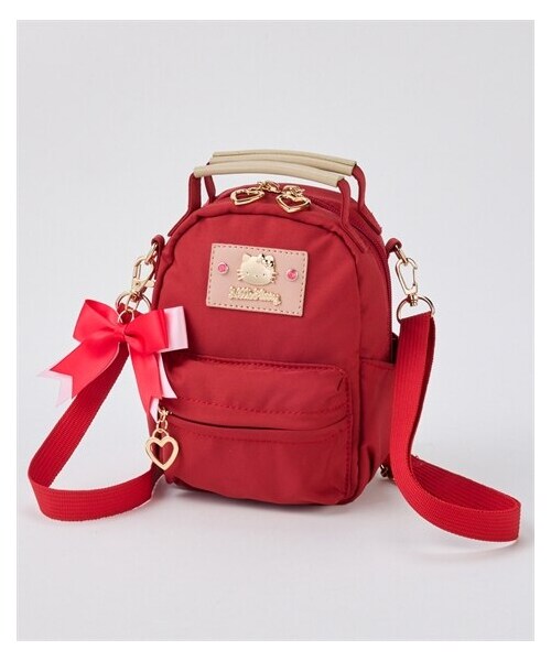 nissen（ニッセン）の「サンリオキャラクターズ　２WAYミニショルダーバッグ（リボンチャーム付）（ショルダーバッグ・メンズ・ハローキティ(レッド)/クロミ(ブラック)・Y）」の3枚目の写真