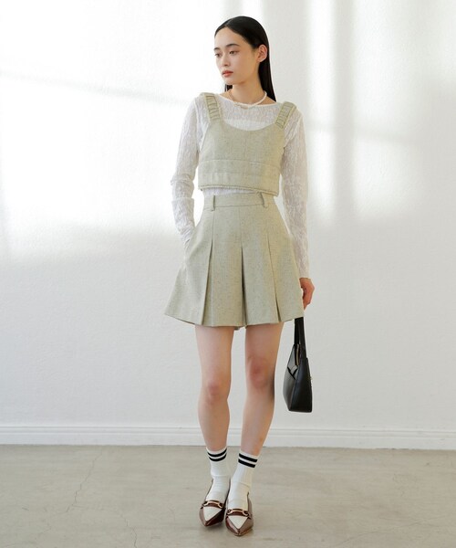 VIS（ビス）の「サマーツイードフリンジビスチェ（ベスト・レディース・キナリ系/キャメル系・F）」の5枚目の写真