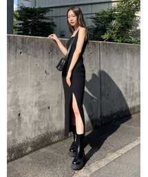 EMODA | リブスリットマキシニットワンピース(ワンピース)