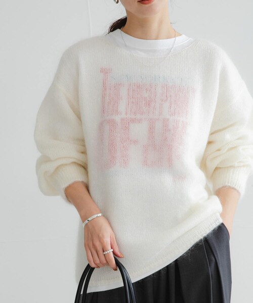 URBAN RESEARCH(アーバンリサーチ)の「ヘアリールーズニット(ニット/セーター・レディース・L.PINK/RED/L.BLUE/TOP GRAY/OFF WHITE・Free)」の7枚目の写真