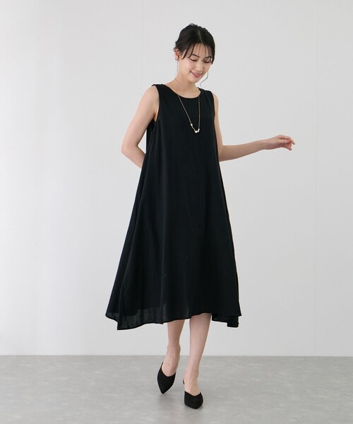 Jayro（ジャイロ）の「Aラインノースリーブワンピース（ワンピース・レディース・ブラック/ベージュ/グリーン/ターコイズ/レッド/カラシ系・F）」の14枚目の写真