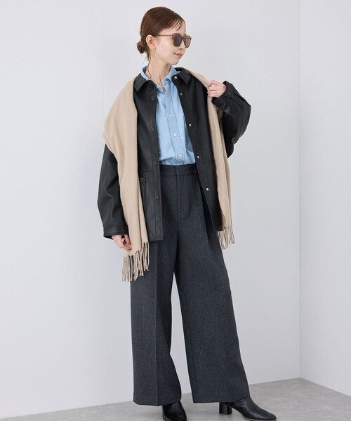 ROPE' PICNIC(ロペピクニック)の「【emur/エミュール・J'aDoRe限定】シンセティックレザージャケット(その他アウター・レディース・ブラック/ベージュ系・38)」の10枚目の写真