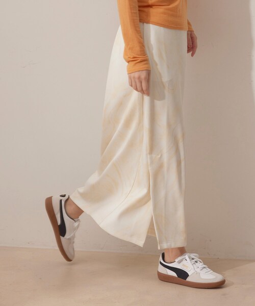 NERGY（ナージー）の「【skin wear】UV＆接触冷感＆保湿加工 Airy jerseyイージーラップスカート（スカート・レディース・イエロー/ブラウン・F）」の3枚目の写真