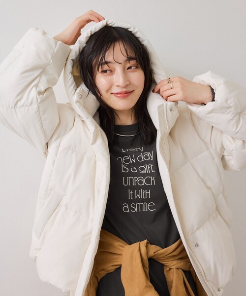 VIS（ビス）の「ロゴ＆フォトアソートプリントロンT（Tシャツ/カットソー・レディース・チャコール/ホワイト/ホワイト系・F）」の20枚目の写真