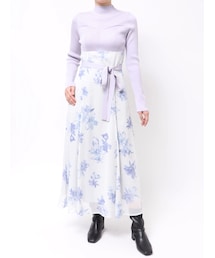 MERCURYDUO | フラワードッキングロングスリーブワンピース(ワンピース)