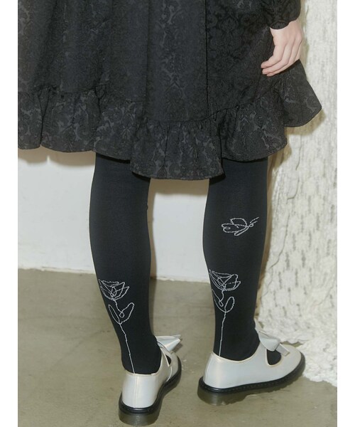 merry jenny（メリージェニー）の「咲いたタイツ（ソックス/靴下・レディース・ブラック/ベージュ・F）」の12枚目の写真