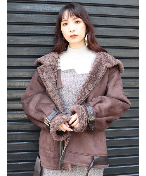 MURUA アウター ムートンブルゾン MURUA（ムルーア）の「アレンジタックムートンブルゾン