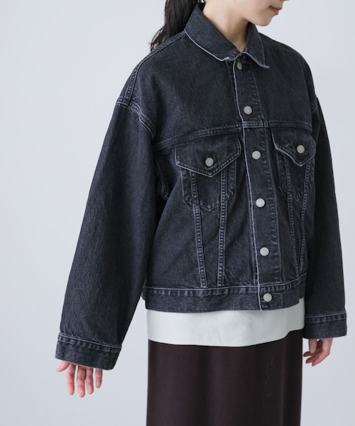 かぐれ（カグレ）の「HARi　WIDE SLEEVE DENIM JACKET（デニムジャケット・レディース・BLACK・2）」の12枚目の写真