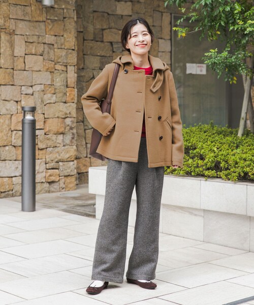 URBAN RESEARCH DOORS（アーバンリサーチドアーズ）の「ショールカラー2WAYショートコート（テーラードジャケット・レディース・CAMEL/NAVY・S/M）」の18枚目の写真