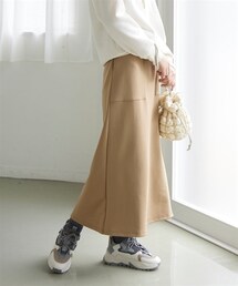 nissen | 大きいサイズ【贅沢質感】ダンボールスウェットロングスカート（ゆったりヒップ）(スカート)