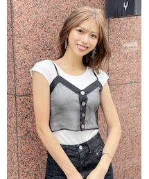 MURUA | シアーキャミレイヤードトップス(Tシャツ/カットソー)