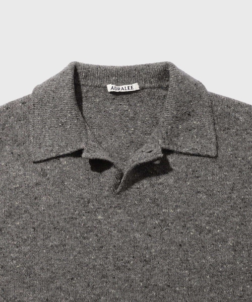 ADAM ET ROPE'(アダムエロペ)の「【AURALEE/オーラリー】CASHMERE NEP KNIT POLO(ニット/セーター・メンズ・ブラック/ライトグレー・3/4)」の12枚目の写真