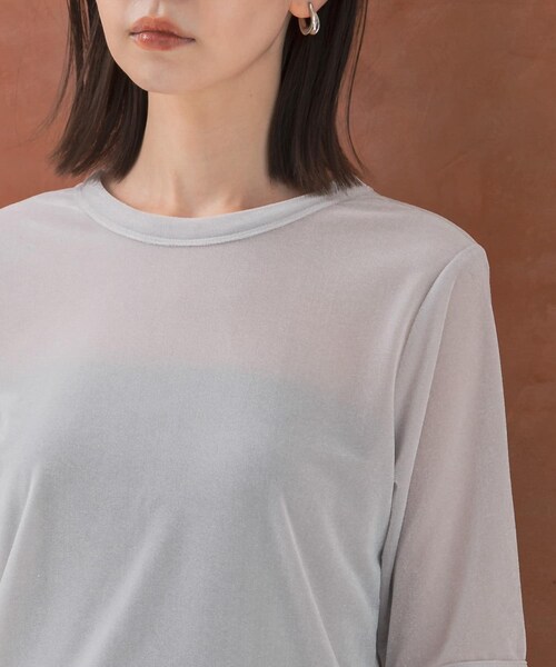 URBAN RESEARCH ROSSO（アーバンリサーチロッソ）の「シアーベロアTシャツ（Tシャツ/カットソー・レディース・MINT/GREIGE/CORAL・FREE）」の14枚目の写真