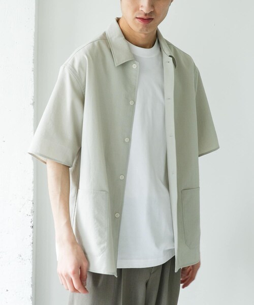 URBAN RESEARCH DOORS(アーバンリサーチドアーズ)の「『イージーケア/速乾/UVカット』クイックドライショートスリーブシャツカバーオール(カバーオール・メンズ・CHALK/YELLOW/BLUEGREEN/NAVY・M/L/XL)」の8枚目の写真