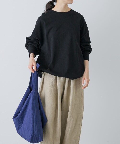 かぐれ（カグレ）の「コットンドロストヘムカットソー（Tシャツ/カットソー・レディース・BLACK/GRAY/OATMEAL・Free）」の4枚目の写真