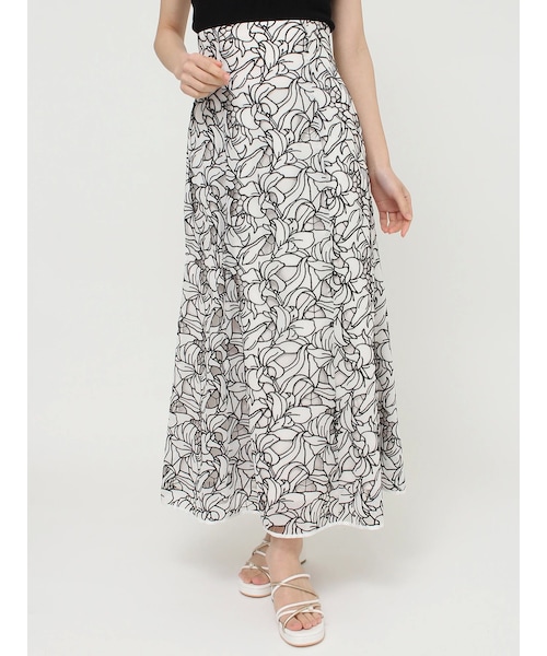 MERCURYDUO（マーキュリーデュオ）の「カットワーク刺繍マーメイドスカート（スカート・レディース・オフホワイト/ブラック/ベージュ・S/M）」の2枚目の写真