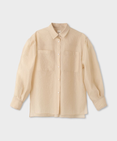ROPE'(ロペ)の「【一部店舗限定】【REALM(レルム)】SHEER SHIRT|シアービッグシャツ(シャツ/ブラウス・レディース・ブラック/ホワイト/ベージュ・38)」の12枚目の写真
