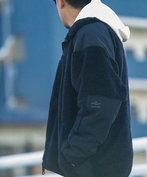 URBAN RESEARCH Sonny Label（アーバンリサーチサニーレーベル）の「ARMY TWILL　Fleece blouson（ブルゾン・メンズ・KHAKI/BLACK・M/L）」の4枚目の写真