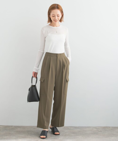 URBAN RESEARCH ROSSO（アーバンリサーチロッソ）の「シアーテレコカットソー（Tシャツ/カットソー・レディース・apricot/off/dark navy・FREE）」の13枚目の写真