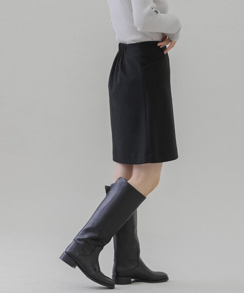 URBAN RESEARCH Sonny Label（アーバンリサーチサニーレーベル）の「メルトン風台形ミニスカート（スカート・レディース・ブラック/ベージュ・36/38）」の6枚目の写真