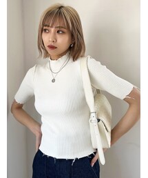 EMODA | クラッシュショートリブニット(ニット/セーター)