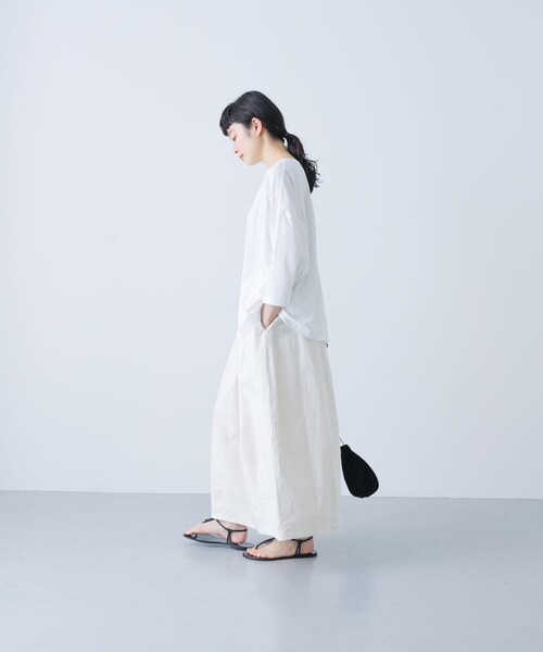 かぐれ（カグレ）の「ボートネック7分袖ワイドカットソー（Tシャツ/カットソー・レディース・OFF/PINK/SMOKE NAVY・FREE）」の10枚目の写真
