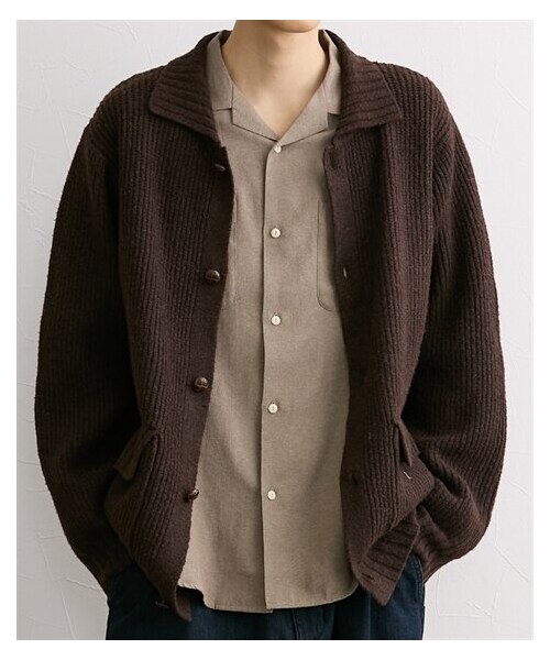 nissen（ニッセン）の「襟付きニットカーディガン（カーディガン/ボレロ・メンズ・ベージュ/カーキ/ブラウン・M/L/LL/3L/4L/5L/6L/8L/10L）」の9枚目の写真