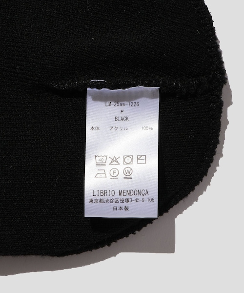 ADAM ET ROPE'(アダムエロペ)の「【LIBRIO MENDONCA/リブリオ メンドンサ】EMBROIDERY BEANIE(ニットキャップ/ビーニー・メンズ・ブラック/ホワイト・F)」の8枚目の写真